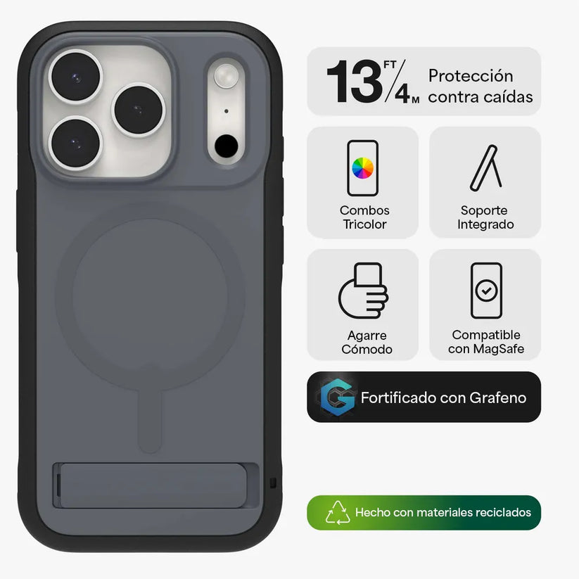 Case_ZAGG_Sedona_Snap_MagSafe_KS_para_iPhone_17_Pro_Max_Carbón_Posición_2_iShop_Costa_Rica