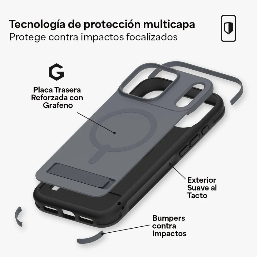 Case_ZAGG_Sedona_Snap_MagSafe_KS_para_iPhone_17_Pro_Max_Carbón_Posición_6_iShop_Costa_Rica