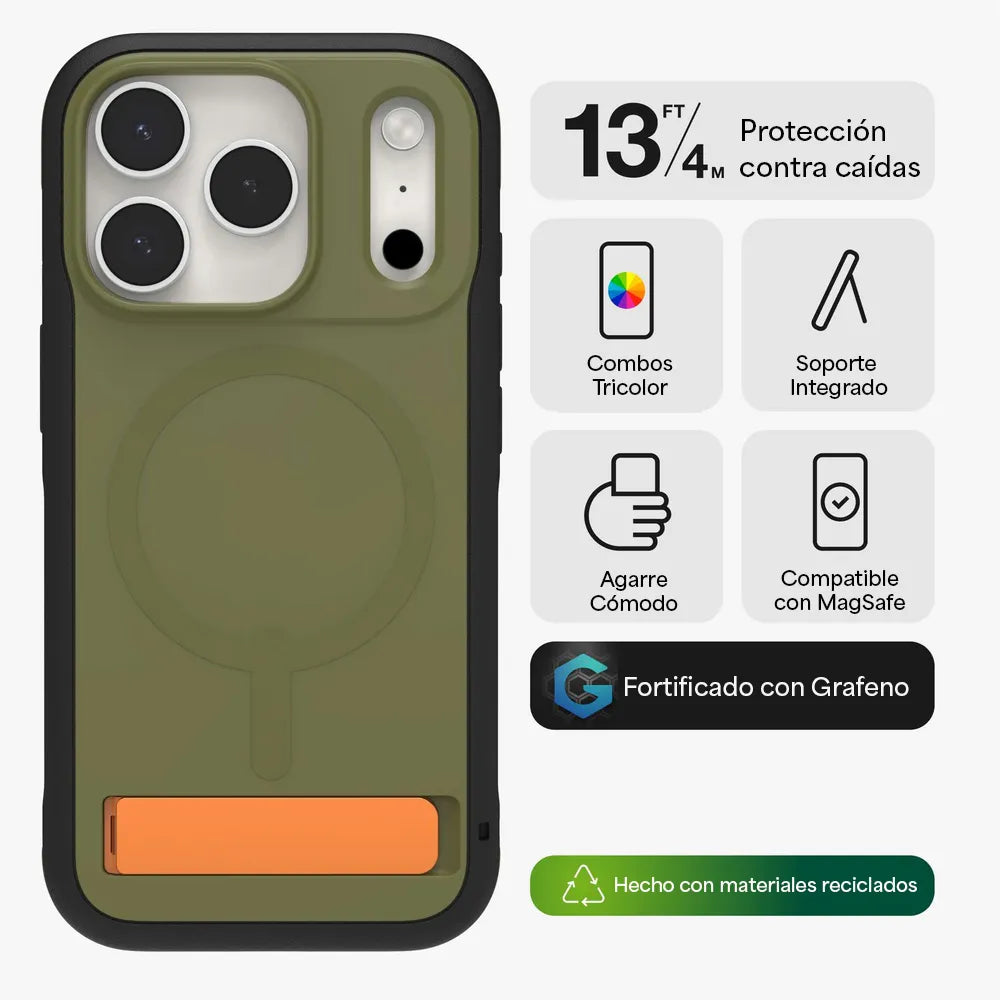 Case_ZAGG_Sedona_Snap_MagSafe_KS_para_iPhone_17_Pro_Verde_Musgo_Imagen_posicion_2_iShop_Costa_Rica