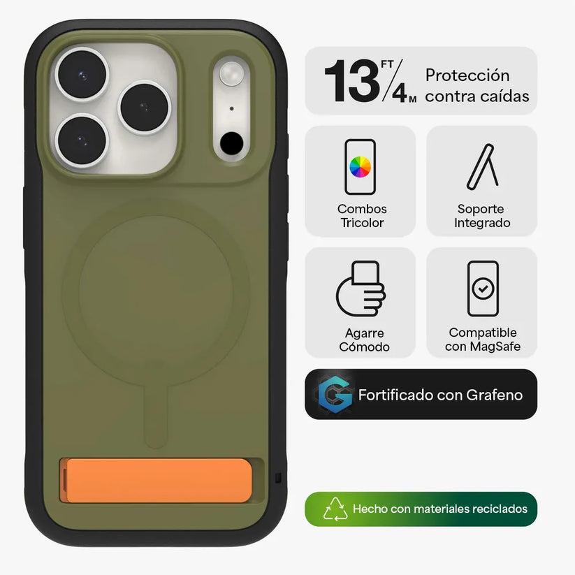 Case_ZAGG_Sedona_Snap_MagSafe_KS_para_iPhone_17_Pro_Verde_Musgo_Imagen_posicion_2_iShop_Costa_Rica