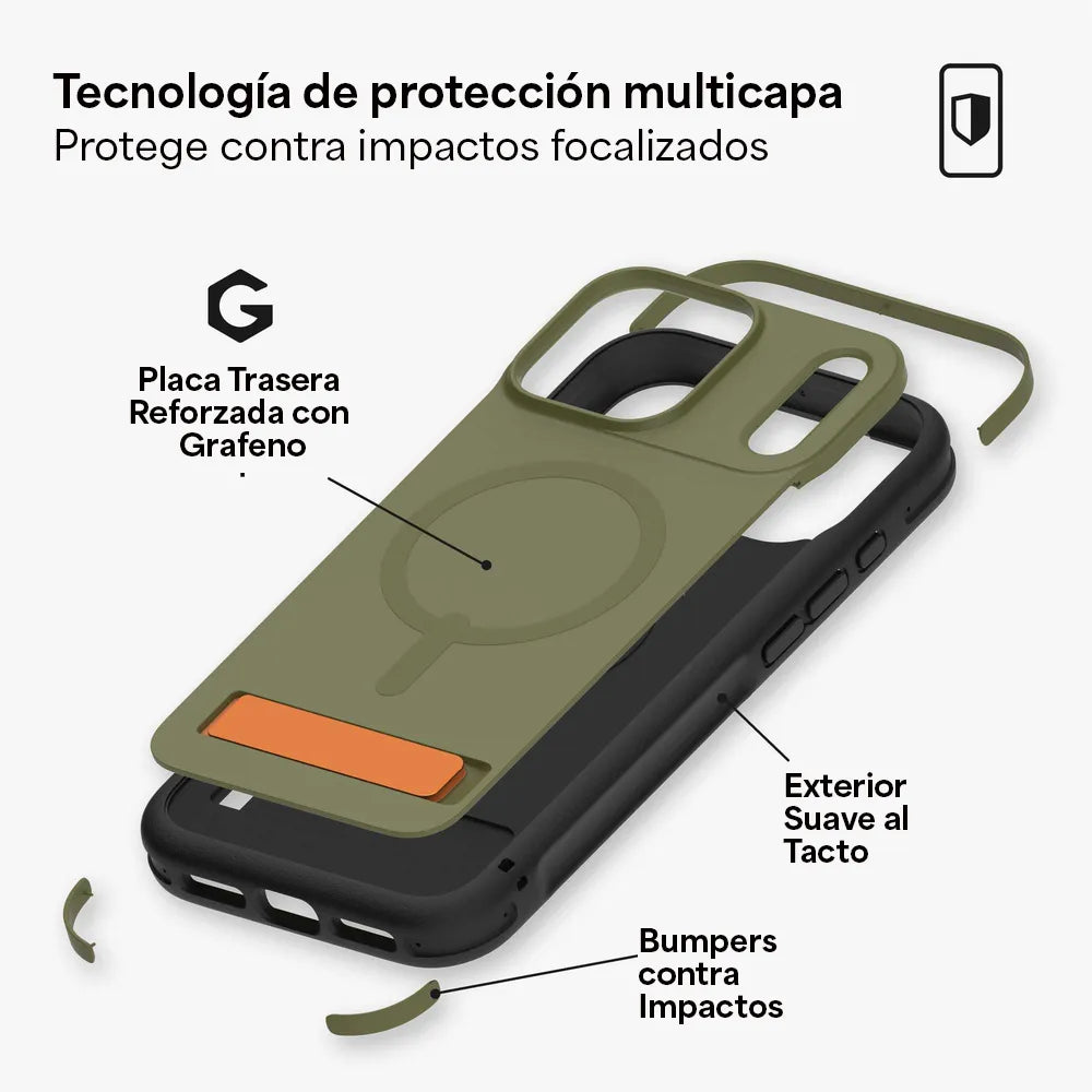 Case_ZAGG_Sedona_Snap_MagSafe_KS_para_iPhone_17_Pro_Verde_Musgo_Imagen_posicion_4_iShop_Costa_Rica