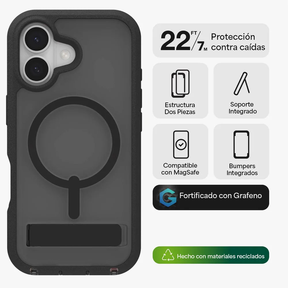 Case_ZAGG_Rainier_con_MagSafe_KS_para_iPhone_17_Negro_Humo_Posición_2_iShop_Costa_Rica