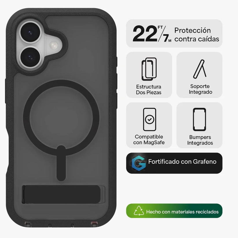 Case_ZAGG_Rainier_con_MagSafe_KS_para_iPhone_17_Negro_Humo_Posición_2_iShop_Costa_Rica