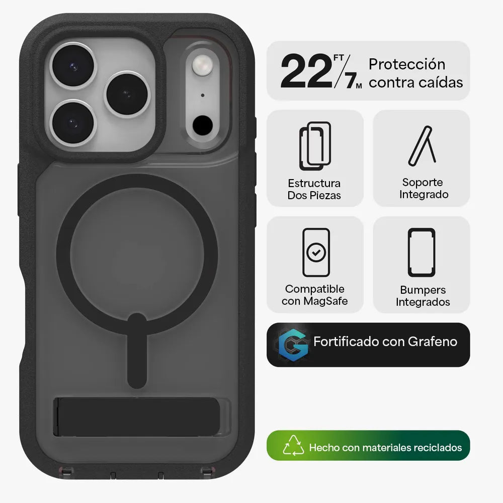 Case_ZAGG_Rainier_con_MagSafe_KS_para_iPhone_17_Pro_Negro_Humo_Posición_2_iShop_Costa_Rica