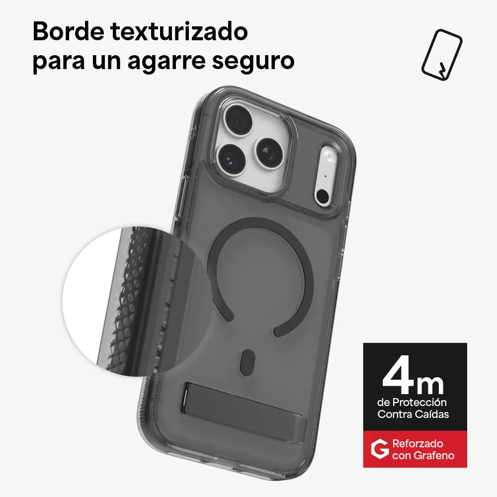 Case ZAGG Santa Cruz con MagSafe KS para iPhone 17 Pro Max - Negro Medianoche