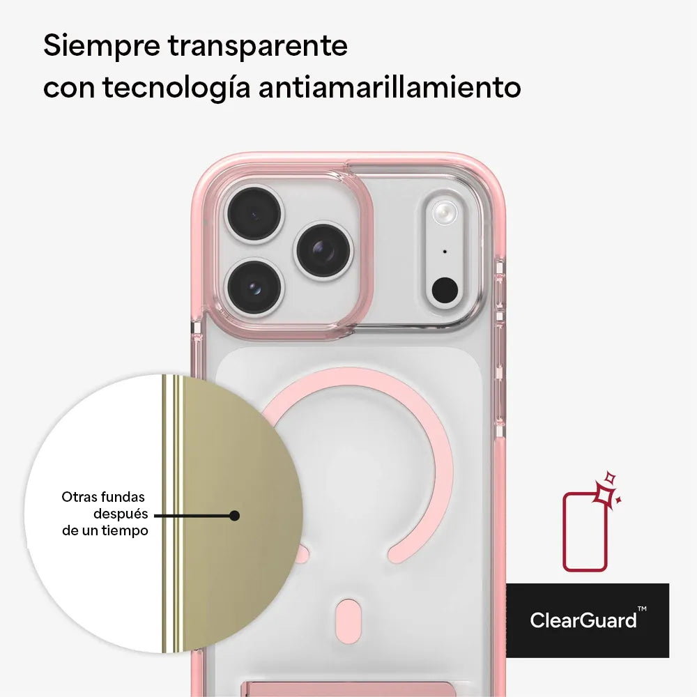 Case ZAGG Santa Cruz con MagSafe KS para iPhone 17 Pro - Rosa Pastel