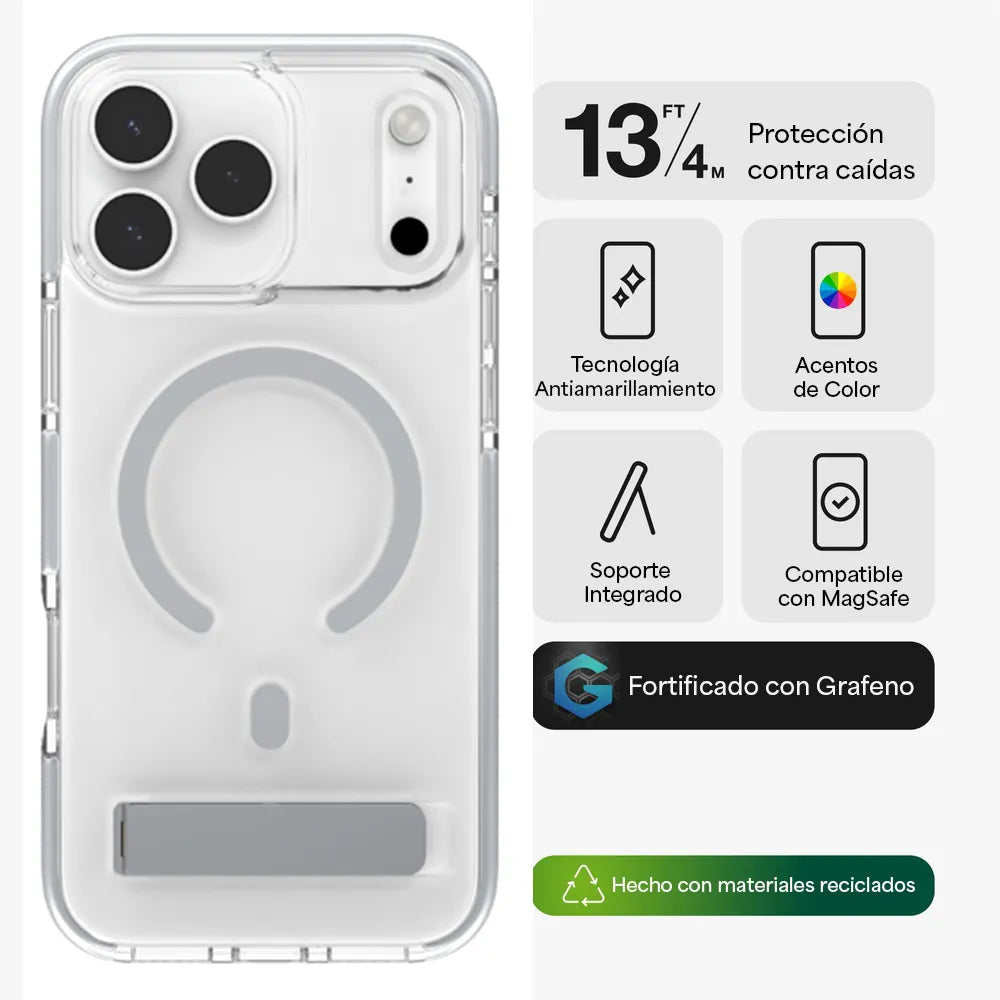 Case ZAGG Santa Cruz Snap MagSafe KS para iPhone 17 Pro Max - Plata