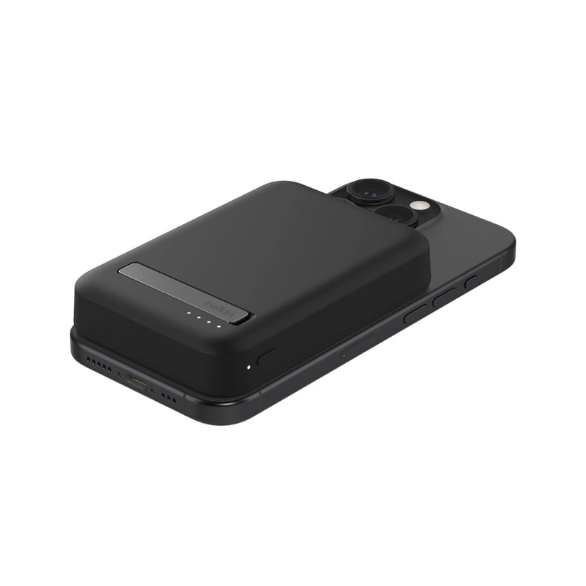 Batería Magnética Inalámbrica Belkin Qi2 - 8000 mAh + Soporte - Negro