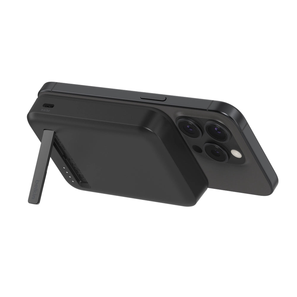 Batería Magnética Inalámbrica Belkin Qi2 - 8000 mAh + Soporte - Negro