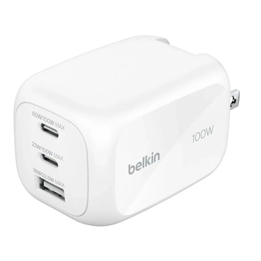 Cargador_Belkin_GaN_de_3_Puertos_(2_USB-C/1_USB-A)_100W_Blanco_Posición_1_iShop_Costa_Rica