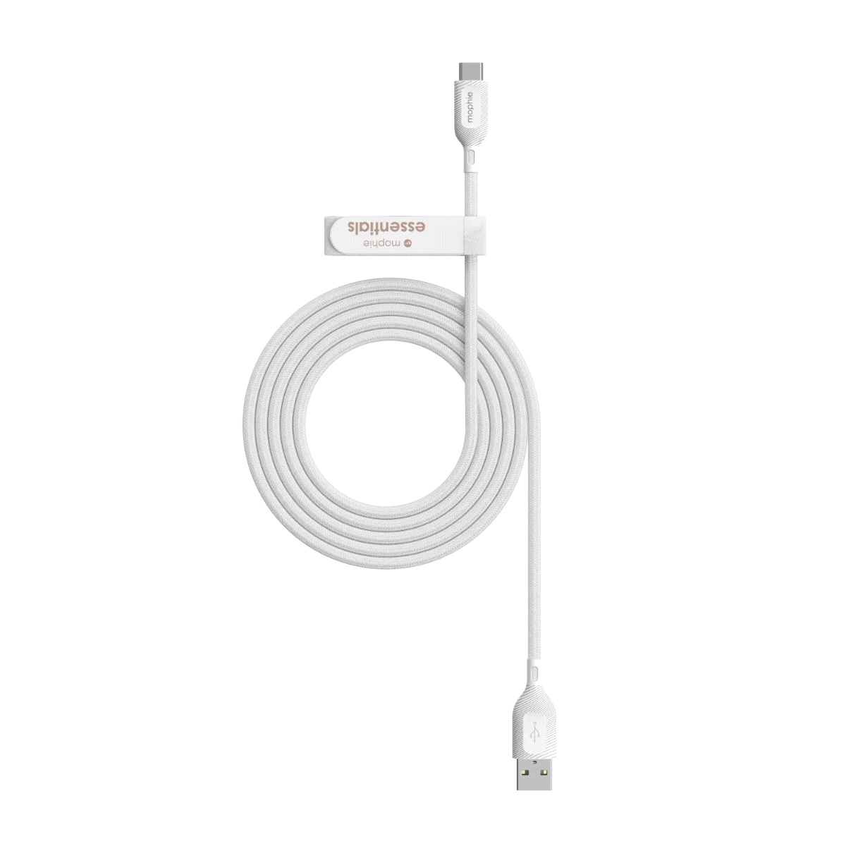 Cable Mophie Essential trenzado USB-A a USB-C 15w 2m - Blanco