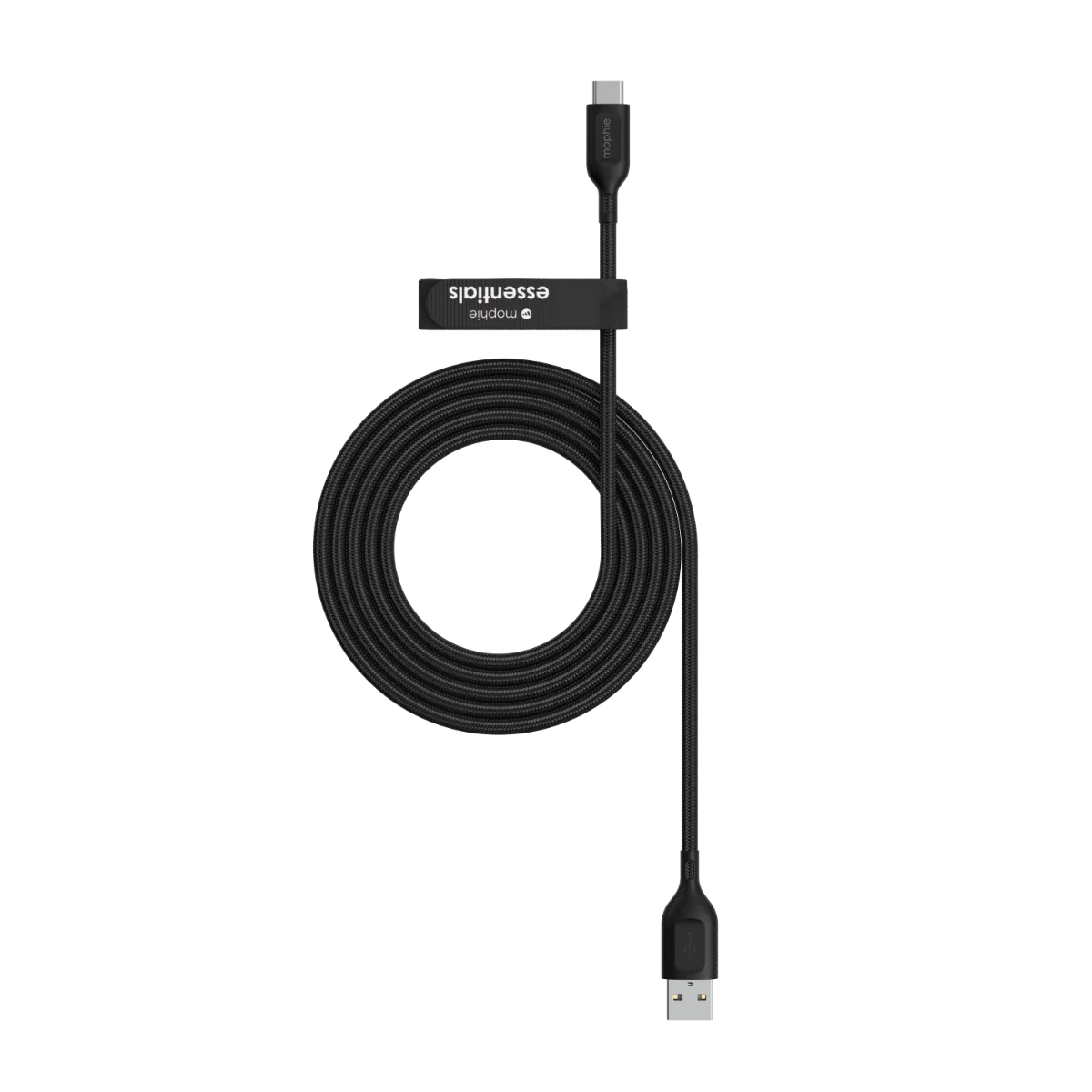 Cable Mophie essential trenzado USB-A a USB-C 15w 2m - Negro