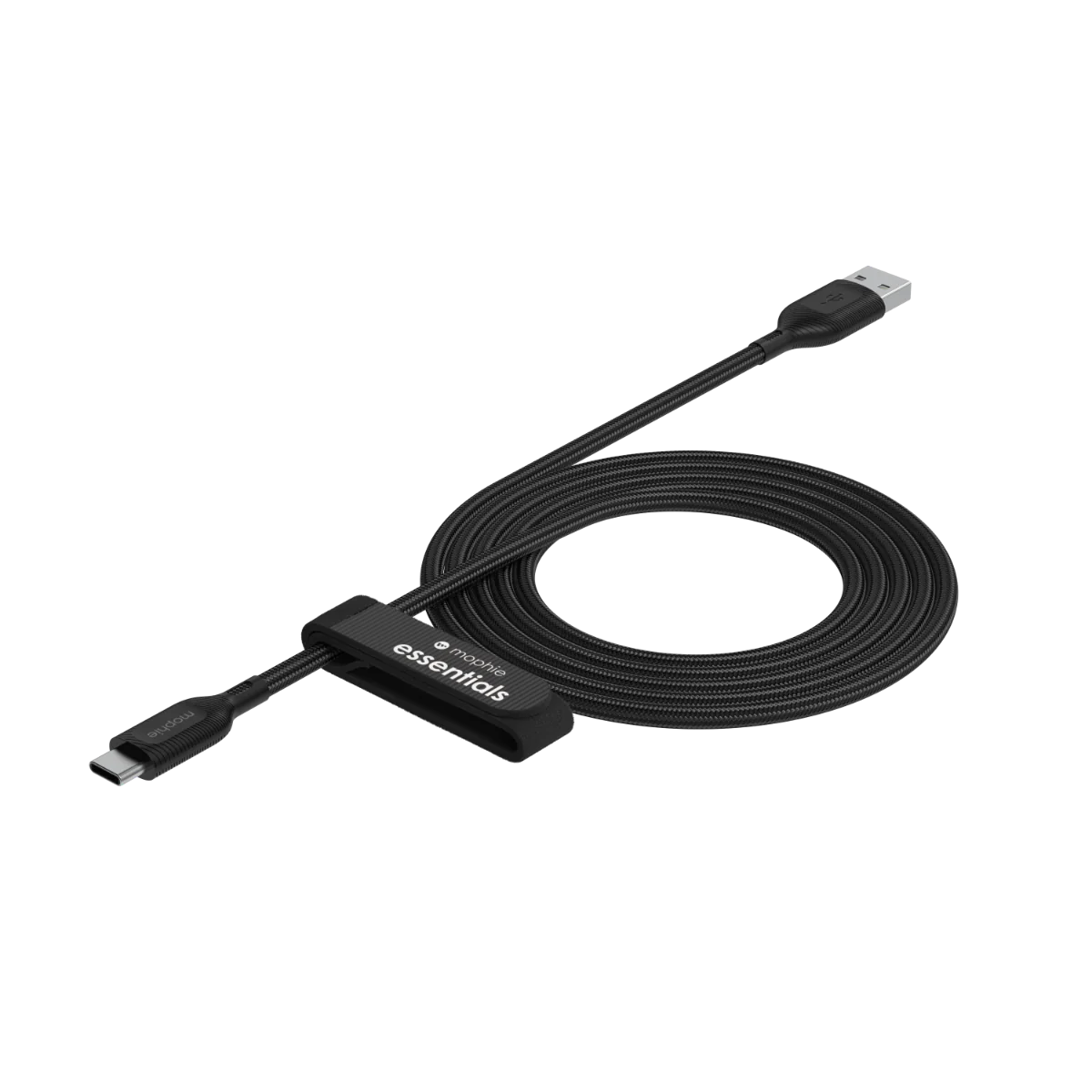 Cable Mophie essential trenzado USB-A a USB-C 15w 2m - Negro