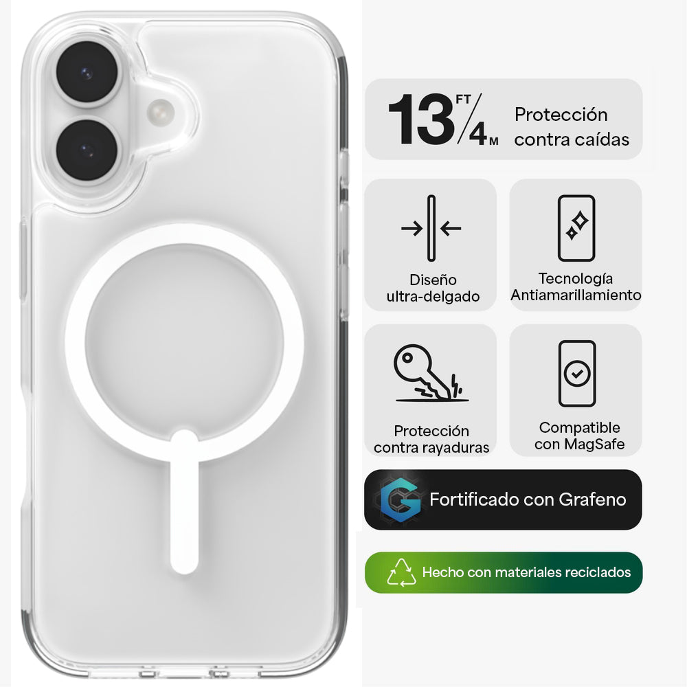 Case Zagg Crystal Palace Snap Magsafe para iPhone 17 - Transparente