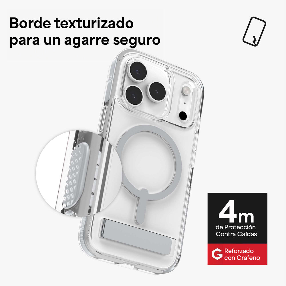 Case ZAGG Santa Cruz Snap MagSafe KS para iPhone 17 Pro - Plata