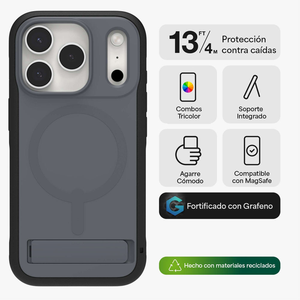 Case ZAGG Sedona Snap MagSafe KS para iPhone 17 Pro - Carbón