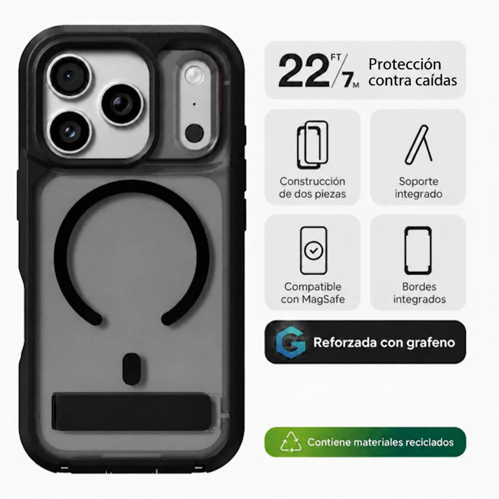 Case_ZAGG_Rainier_con_MagSafe_KS_para_iPhone_18_Pro_17_Pro_Negro_Humo_Imagen_posicion_2_iShop_Costa_Rica