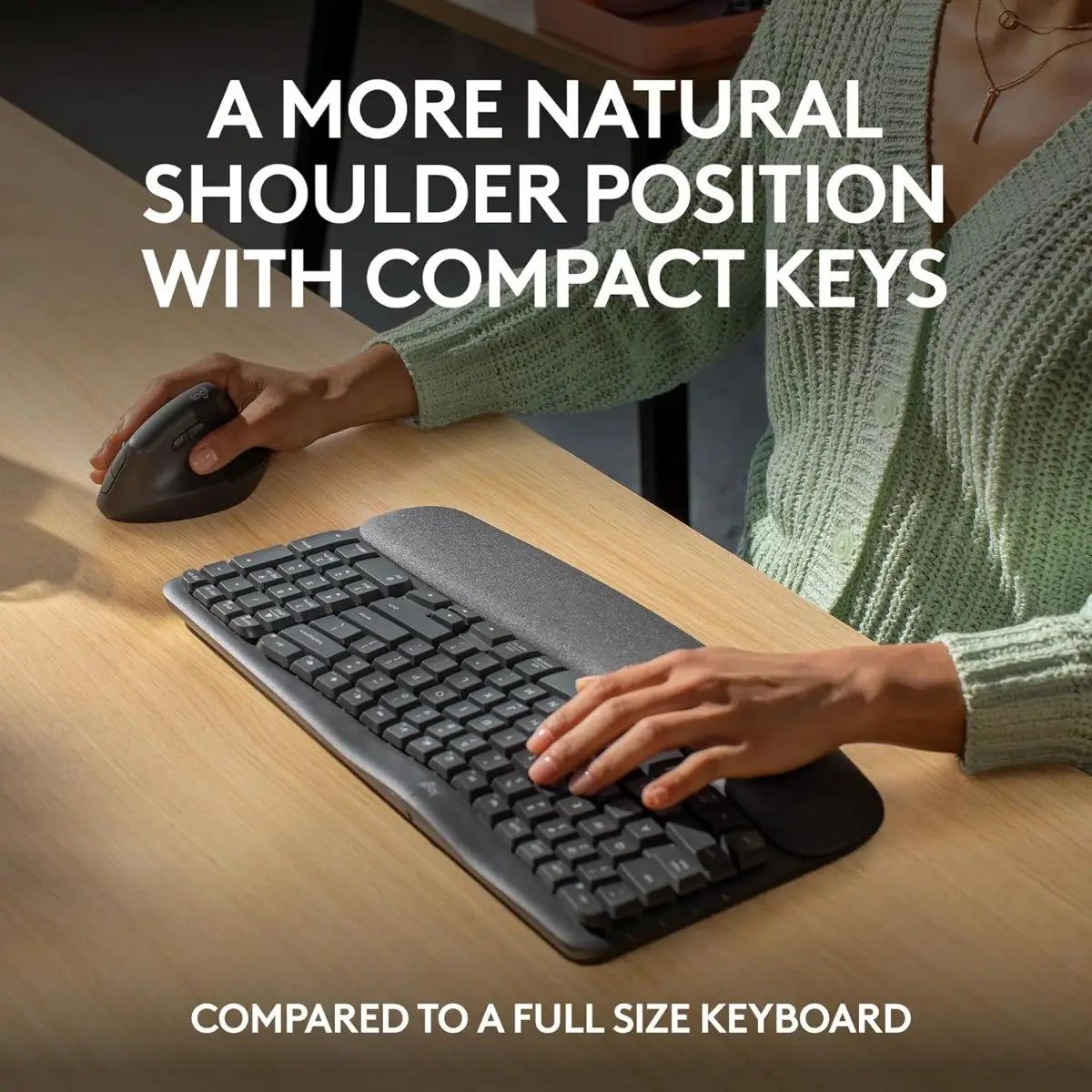 Teclado inalámbrico ergonómico Logitech - Inglés - Grafito