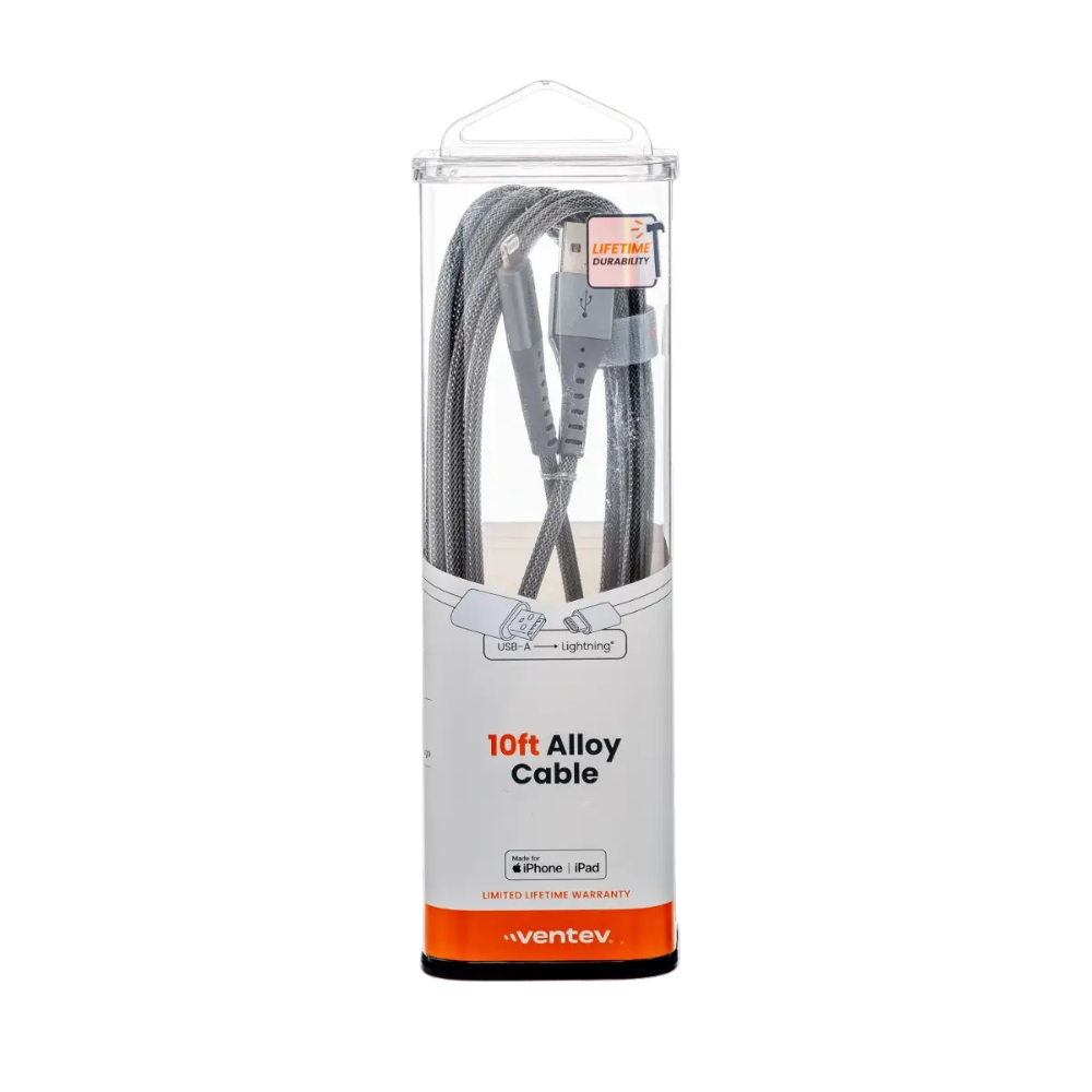 Cable Ventev USB-A a Lightning de 3m - Gris