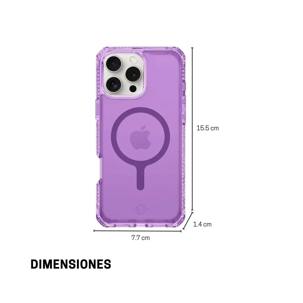 Case ItSkins Hybrid R Vapor con MagSafe para iPhone 16 Pro - Morado