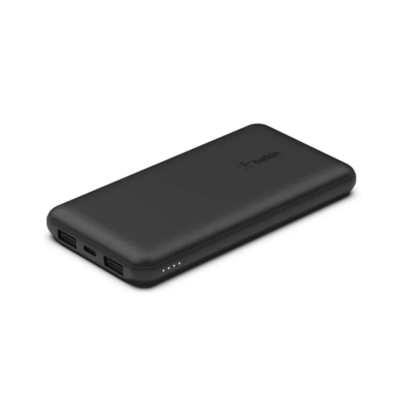 Batería Externa Belkin 10000 mAh con 2 Puertos USB-A y 1 USB-C - Negro