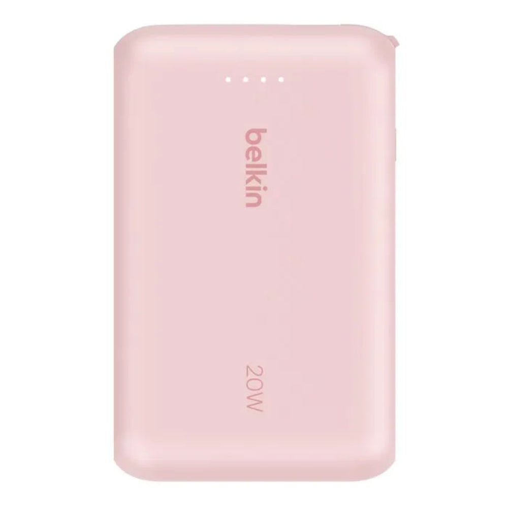 Bateria Externa Belkin 10K con Cable USB-C Integrado 20W - Rosa