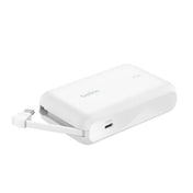 Bateria Externa Belkin 10K con Cable USB-C Integrado 20W - Blanca