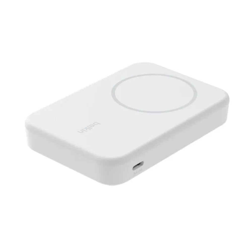 Batería Magnética Inalámbrica Belkin Qi2 15W 8000 mAh + Soporte - Blanca