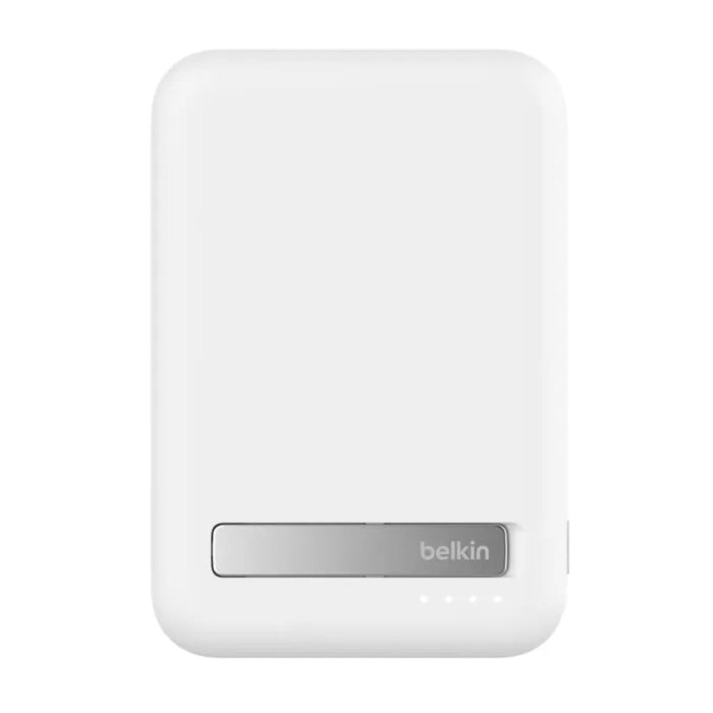 Batería Magnética Inalámbrica Belkin Qi2 15W 8000 mAh + Soporte - Blanca