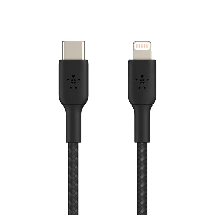 Cable Belkin trenzado USB-C a Lightning 1m - Negro