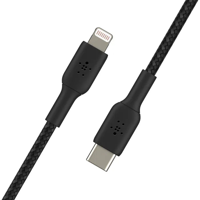 Cable Belkin trenzado USB-C a Lightning 1m - Negro