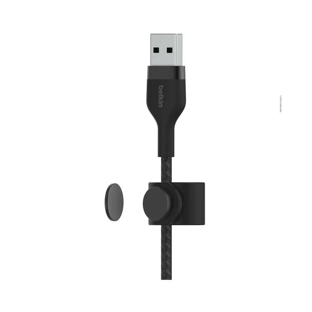 Cable Belkin Pro Flex Lightning a USB-A con correa 1m - Negro