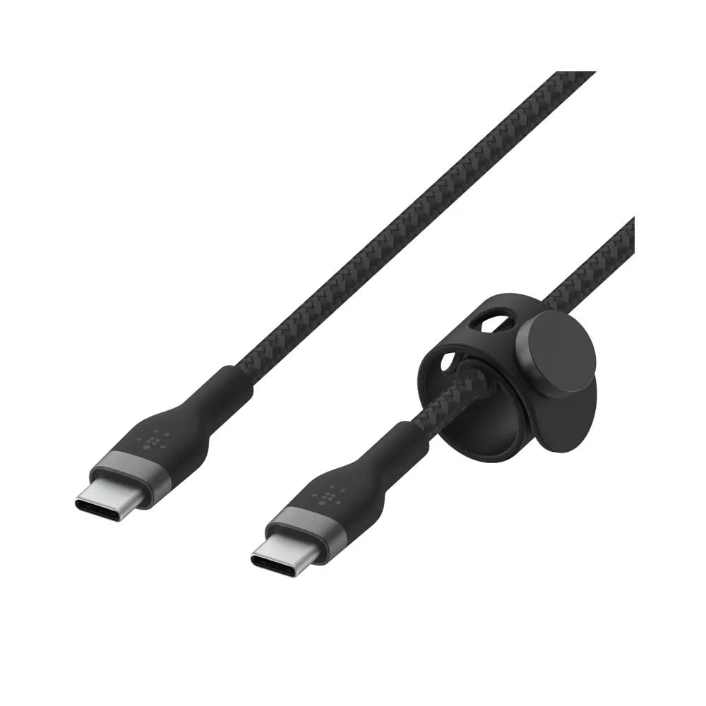 Cable Belkin Pro Flex USB-C a USB-C con correa 2m - Negro