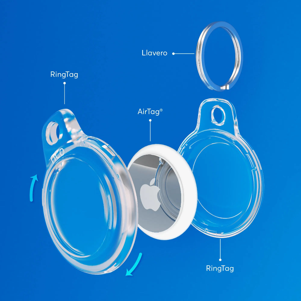 Llavero NCO impermeable para Airtag - Transparente