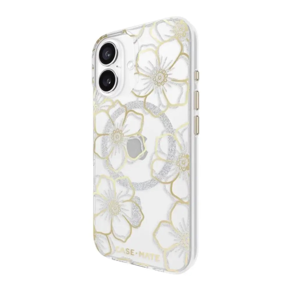 Case-Mate Floral Gems Case con MagSafe para iPhone 16 - Oro