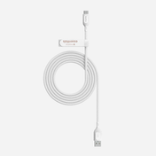 Cable Mophie Essential trenzado USB-A a USB-C 15w 2m - Blanco