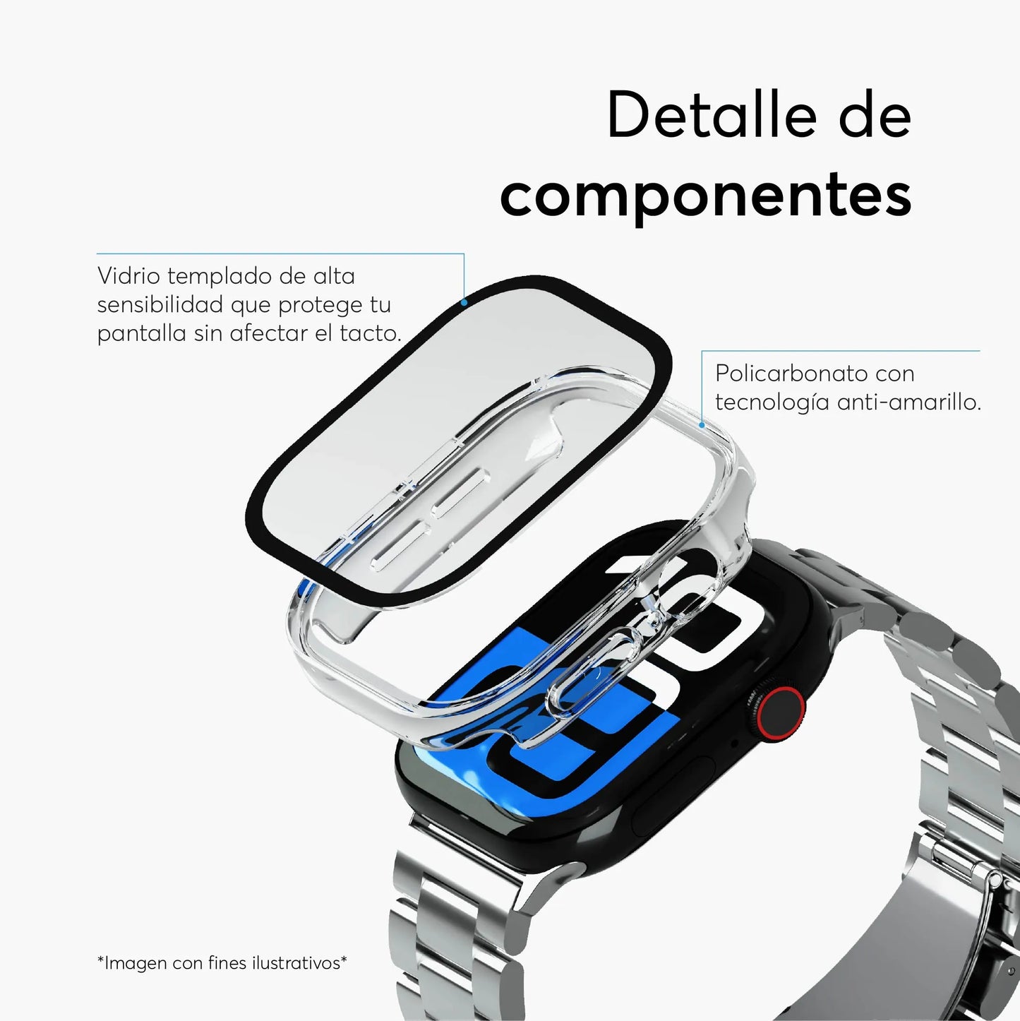 Case NCO ClearCase Crystal para Apple Watch Series 11 / 10 - 46mm - Transparente