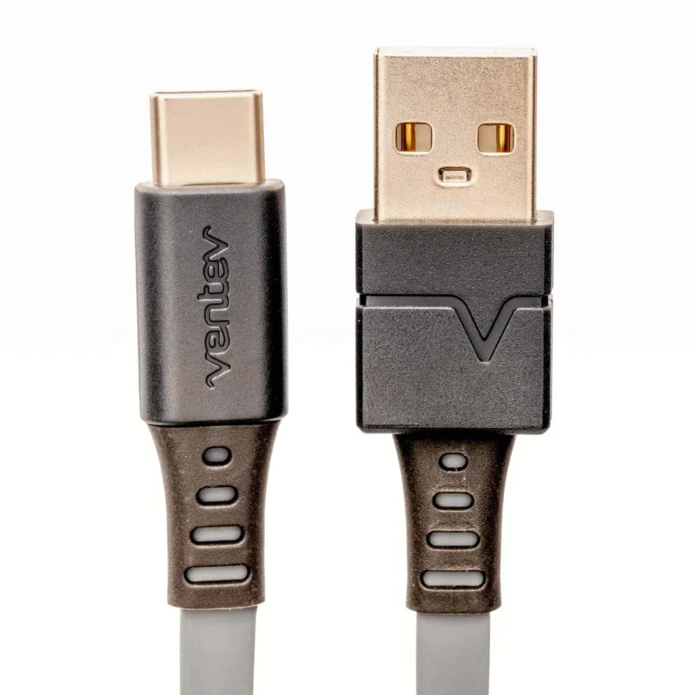 Cable Plano Ventev USB A a USB C 1m - Gris