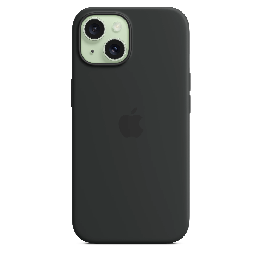 Funda de silicón con MagSafe para el iPhone 15 - Negro