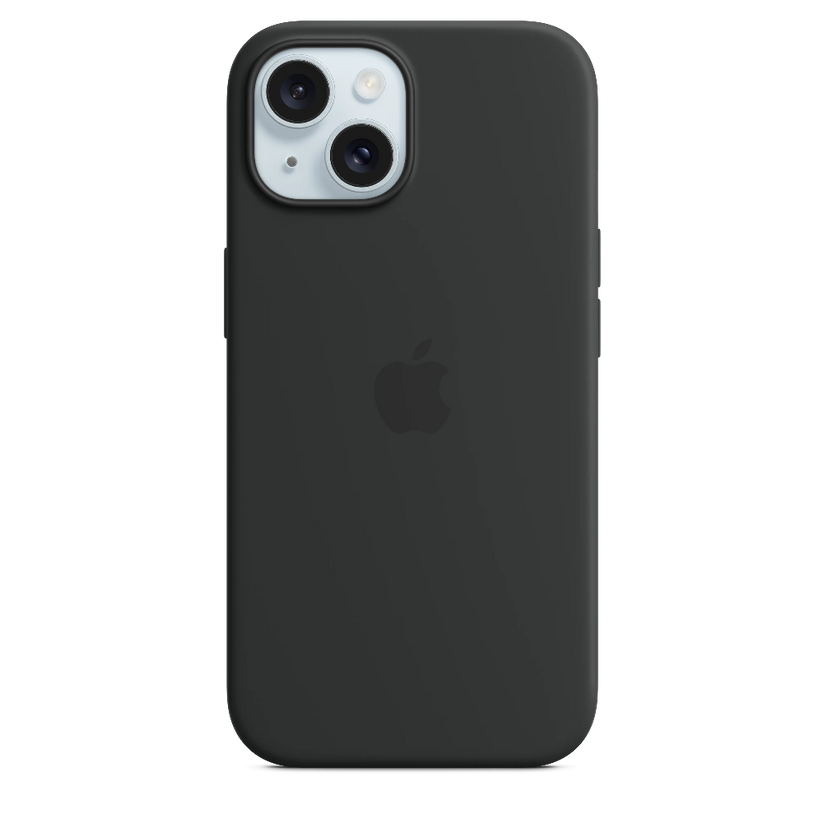 Funda de silicón con MagSafe para el iPhone 15 - Negro