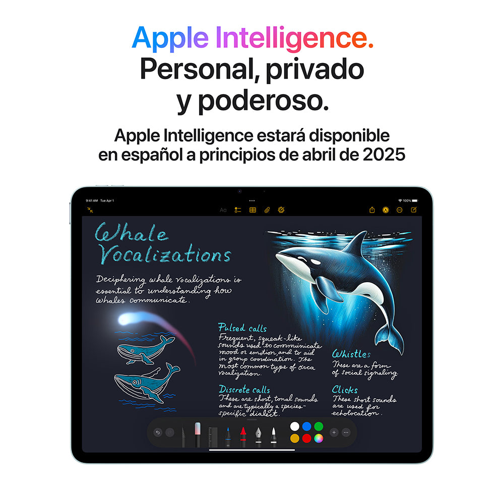 iPad Air 11 Chip M3 - 128GB - Azul + Lápiz Óptico ZAGG Pro Stylus 2 con punta - Blanco
