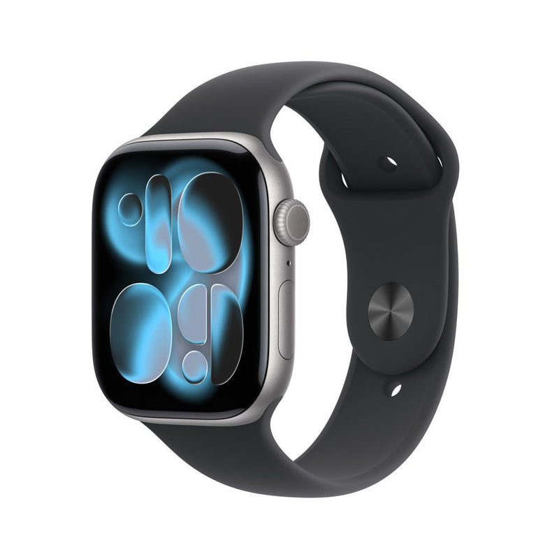 Apple Watch Series 11 GPS • Caja de aluminio gris espacial de 46 mm • Correa deportiva negra – S/M