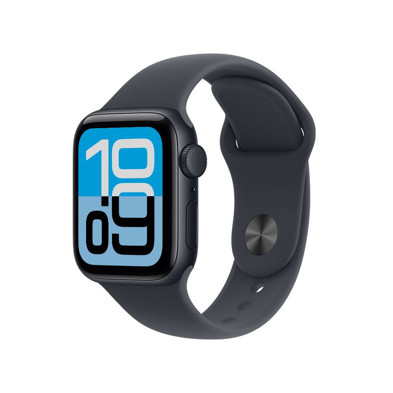 Apple Watch SE 3 GPS • Caja de aluminio color medianoche de 40 mm • Correa deportiva color medianoche - S/M