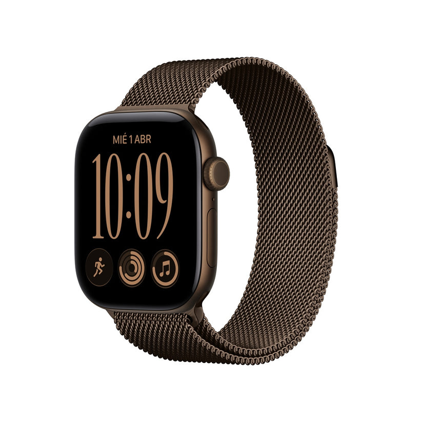 Apple_Watch_Series_12_GPS_caja_de_aluminio_color_bronce_oscuro_de_42_mm_correa_estilo_milanes_color_bronce_oscuro_Imagen_posicion_1_iShop_Costa_Rica