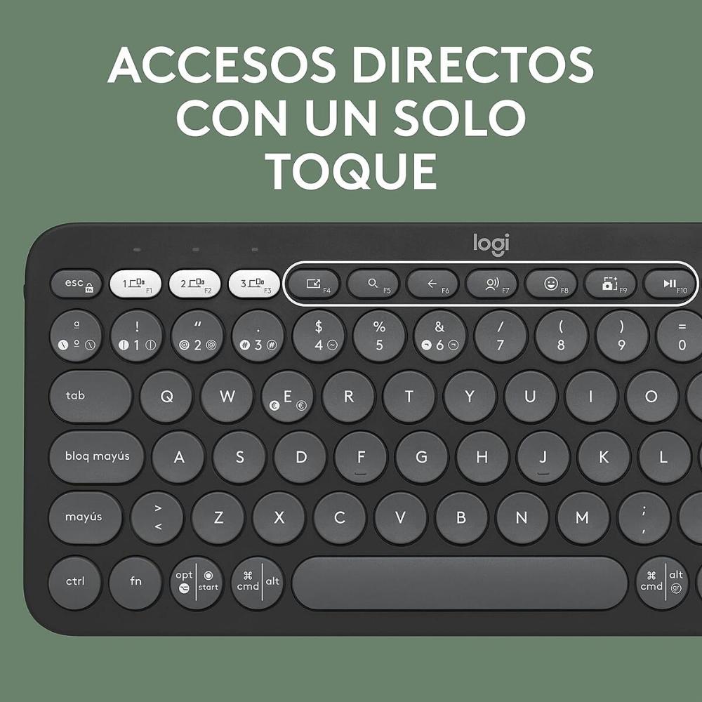 Teclado Bluetooth Multidispositivo Logitech Pebble Keys 2 K380s - Grafito