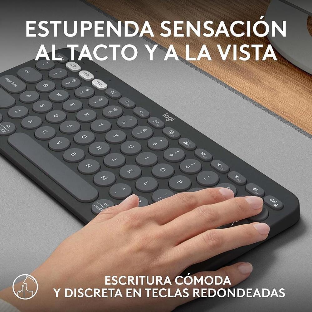 Teclado Bluetooth Multidispositivo Logitech Pebble Keys 2 K380s - Grafito
