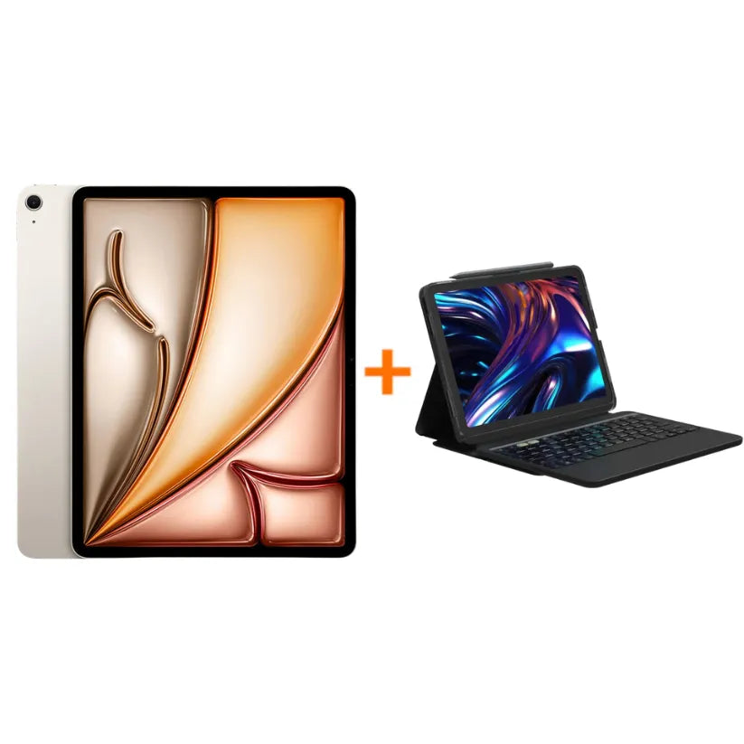 iPad Air 11 M3 128GB - Blanco Estrella + Teclado Zagg con funda Pro Keys 2 para iPad Air 11 - Negro