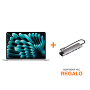 MacBook Air de 13 pulgadas: Chip M5 de Apple con CPU de 10 núcleos y GPU de 8 núcleos, 512 GB SSD - Color plata + Multipuerto Ultra NCO para Hub USB-C - Gris Espacial