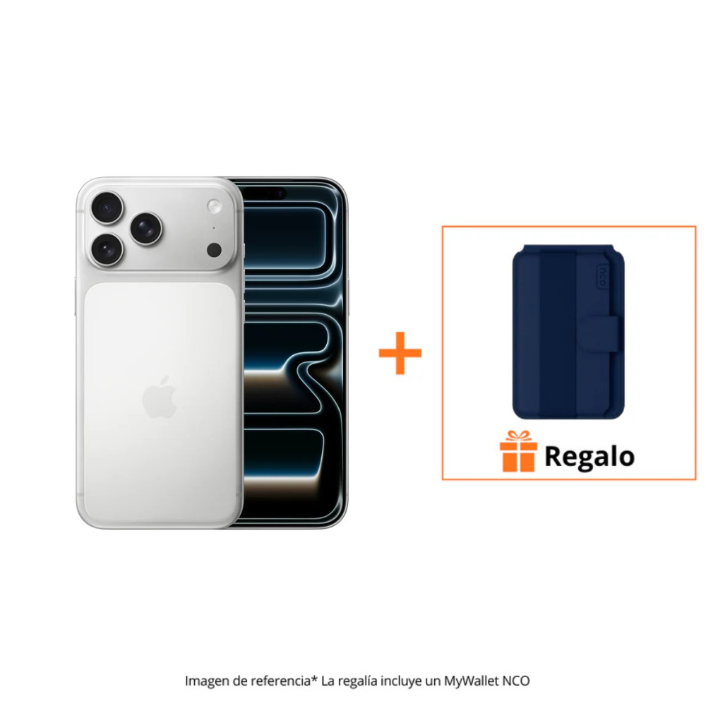 iPhone 17 Pro Max - 256GB - Plata + Tarjetero NCO MyWallet  - Azul