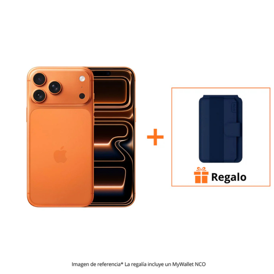 iPhone 17 Pro Max - 256GB - Naranja Cósmico + Tarjetero NCO MyWallet  - Azul